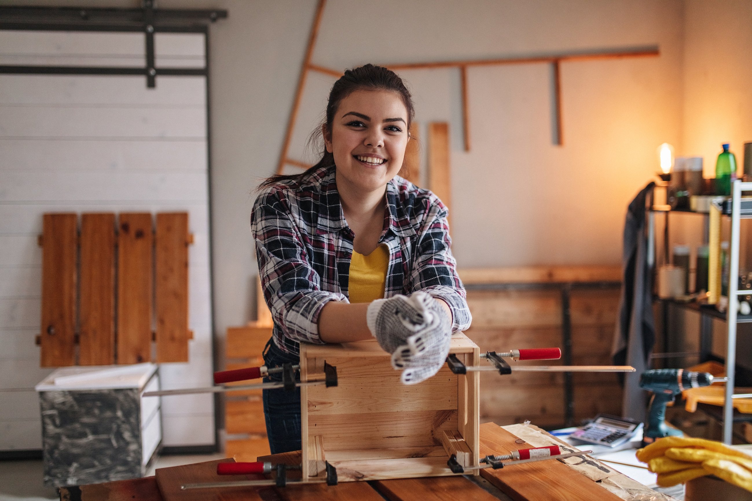 Carpenter makes furniture